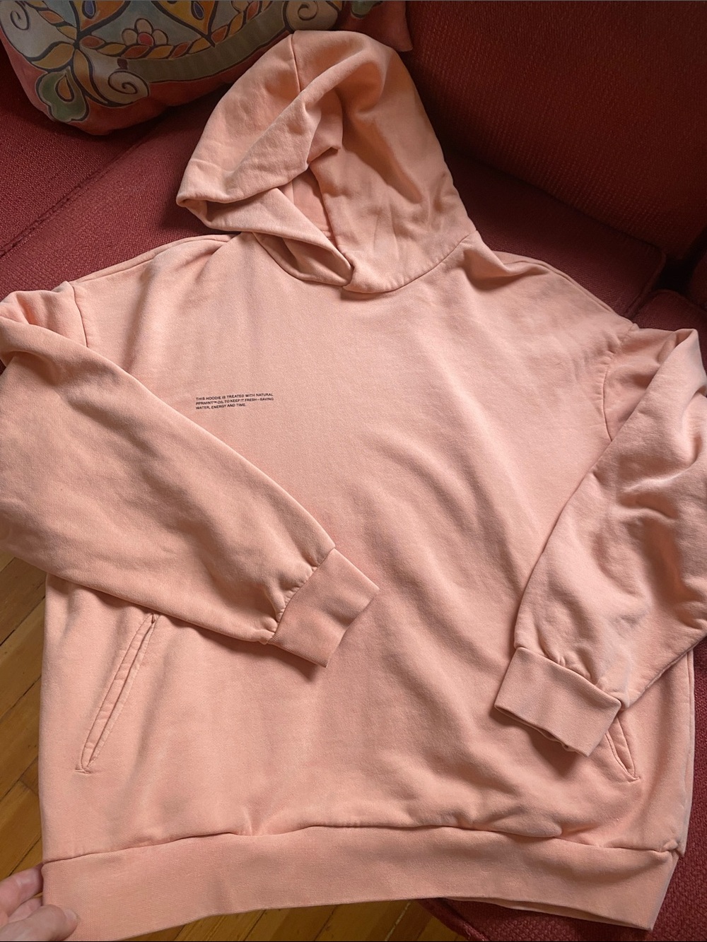 Pangaia Peach Crewneck Hoodie cotton sweatshirt